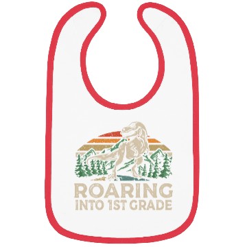 Discover Roaring 1st Grade Dinosaur T Rex Back To School Bibs