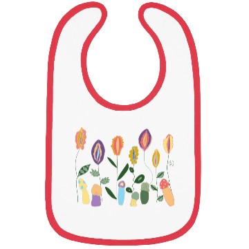 Discover Flower Meadow with Mushrooms. Body Positivity. Bibs