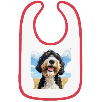 Discover Bernedoodle Field Nature Bernedoodle Watercolor 2 Bibs