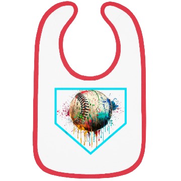 Discover Baseball Home Plate Drip Bibs Ice Cream Softball