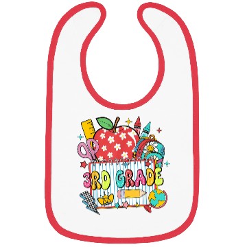 Discover Retro Dalmatian Third Grade Back to School Apple P Bibs