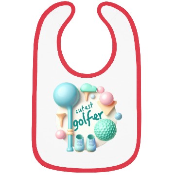 Discover Cutest Golfer - 3D pink bubbles Bibs