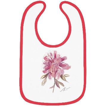 Discover Peony loose watercolor hand-painted Bibs