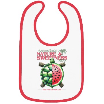Discover Watermelon Turtle Lover Funny Summer Design Bibs
