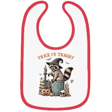 Discover Trick Or Trashy Funny Raccon Halloween Bibs