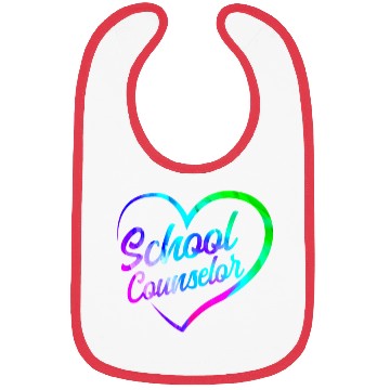 Discover School Counselor Heart Watercolor Bibs
