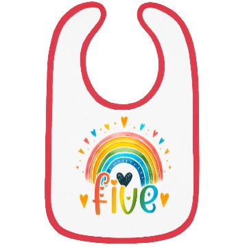 Discover 5th Birthday Rainbow Butterfly 5 Years Five 5 Birt Bibs