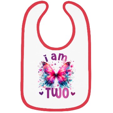 Discover 2nd Birthday Butterfly Second birthday girl 2 year Bibs