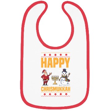 Discover Happy Chrismukkah Funny Hanukkah Christmas Santa Bibs