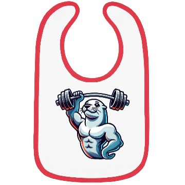 Discover Seal with Barbell Fitness Gym Training Bibs