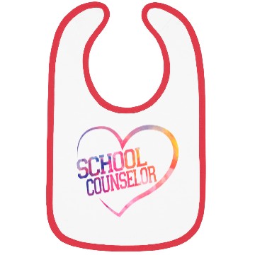 Discover School Counselor Heart Watercolor Bibs