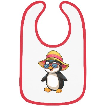 Discover Cool Penguin In Summer Hat And Sunglasses Bibs