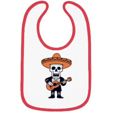 Discover Skeleton Mariachi Guitar Player Bibs