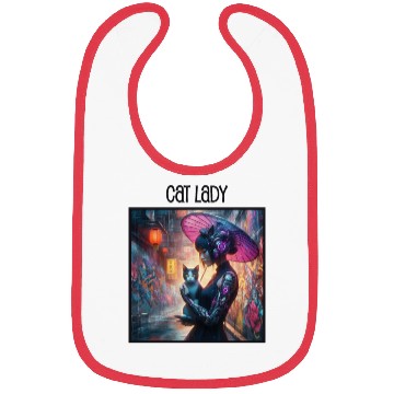 Discover Cat Lady (Cyberpunk) Street Art v2 Bibs