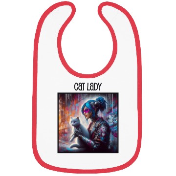 Discover Cat Lady (Cyberpunk) Street Art v1 Bibs