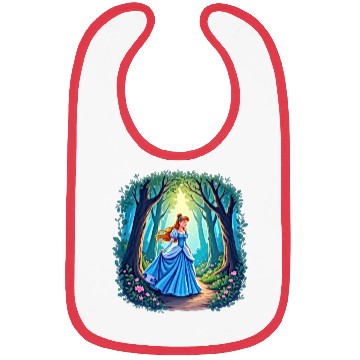 Discover Graceful girl walking in forest Bibs