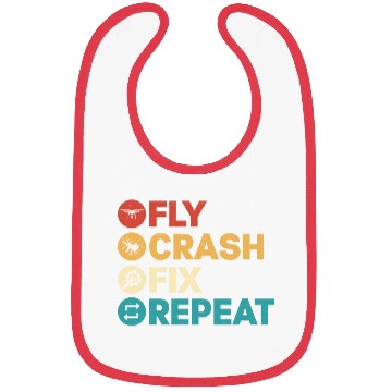 Discover Fly Crash Fix Repeat Drone Pilot RC Flight Bibs