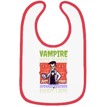 Discover Halloween Math Teacher Vampire Average But Bite Bibs
