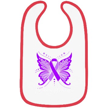 Discover Epilepsy Warrior Purple Ribbon Butterfly Epilepsy Bibs
