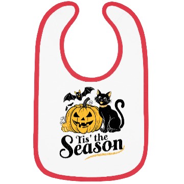 Discover Tis the season Halloween bats pumpkin fall funny Bibs