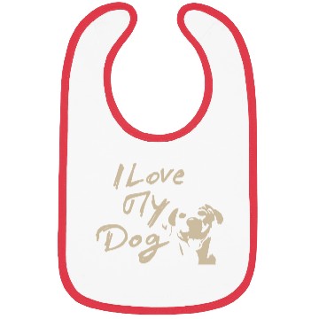 Discover I Love My Dog - Brown Design on Black Bibs