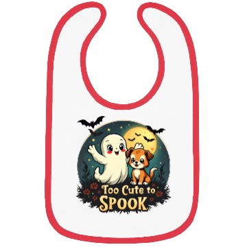Discover Too Cute To Spook Puppy And Ghost Bibs
