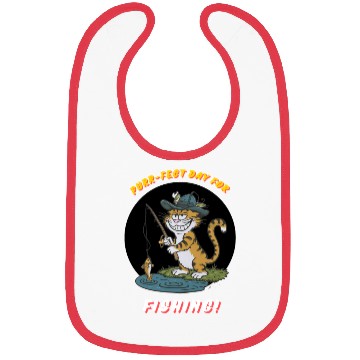 Discover cool fishing cat funny design Bibs