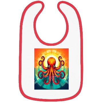 Discover Octopus Vibrant Geometric Deco Style Bibs