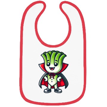Discover Cute Halloween Leek Vampire Cartoon Green Bibs
