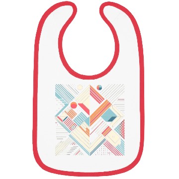 Discover Retro Geometric Shapes 80s 90s Style 4 Bibs