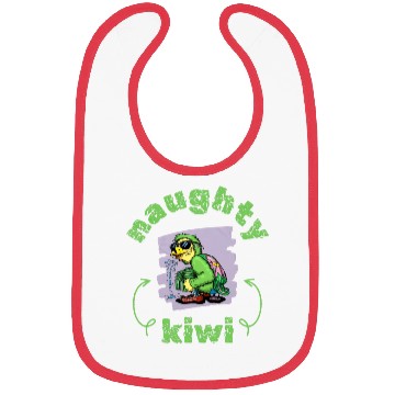 Discover Funny naughty green kiwi bird Bibs