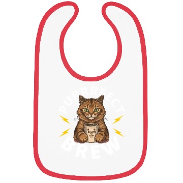 Discover Funny Purrfect Brew - Cat and coffee Bibs