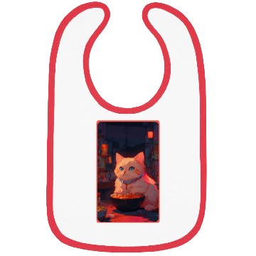 Discover Anime Cute Cat Eating Ramen Bibs