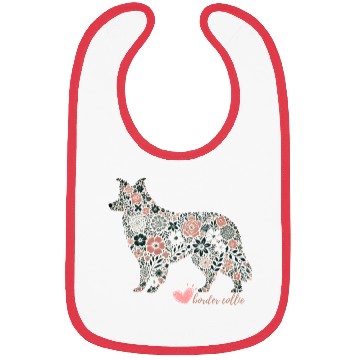Discover Floral Border Collie Art Bibs