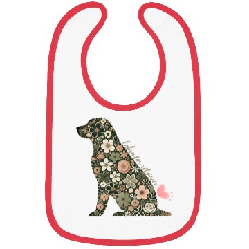 Discover Floral Labrador Retriever: Elegant Pet Silhouett Bibs