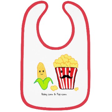 Discover Baby corn and Popcorn Father and Baby design Bibs