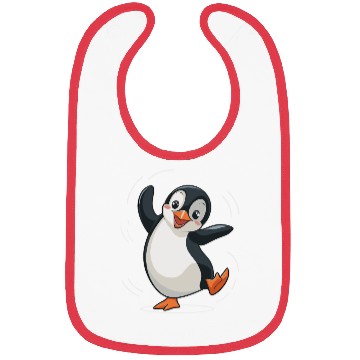 Discover Happy Dancing Penguin Cartoon Illustration Bibs