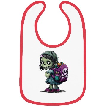 Discover Zombie Girl With Backpack - Back to School Bibs