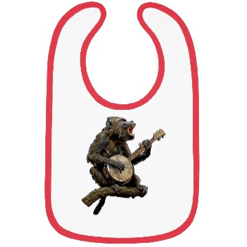 Discover Baboon Monkey Bluegrass Banjo Player Bibs