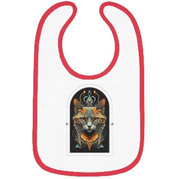 Discover Elegant stylish black and gold cat face Bibs