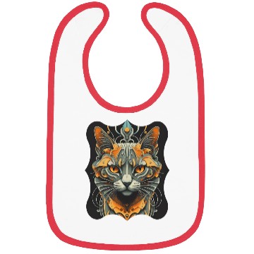 Discover Elegant stylish black and gold cat face Bibs