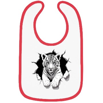 Discover peeking tiger cub Bibs