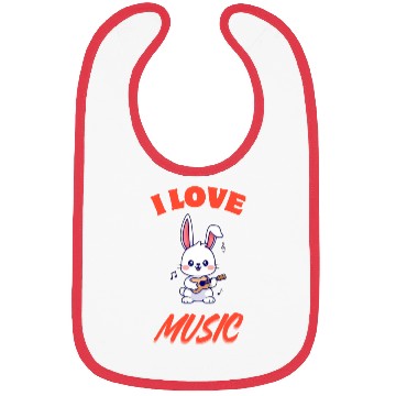 Discover CUTE RABBIT GUITAR PLAYER Bibs