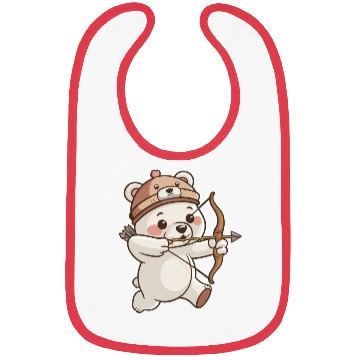 Discover Cute polar bear with Bow and Arrows Cartoon Bibs