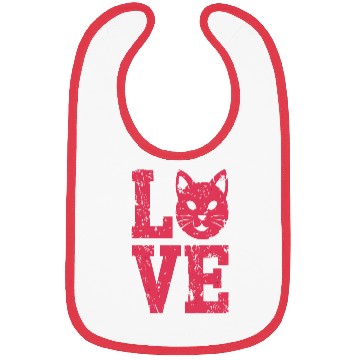Discover Love funny cat face Bibs