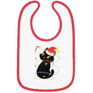Discover Black Cat Christmas Tree Lights Holiday Cats Lover Bibs