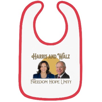 Discover Harris Walz Freedom Hope and Unity Bibs