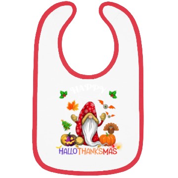 Discover Happy HalloThanksMas Gnome Bibs