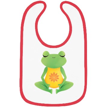 Discover Meditating frog yoga lotus Bibs
