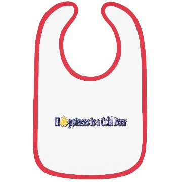 Discover Happiness is a Cold Beer Typography Design Bibs